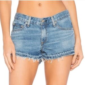 Rag & Bone Raw Hem Cut Off Denim Jean Shorts In Tully 27 / 4